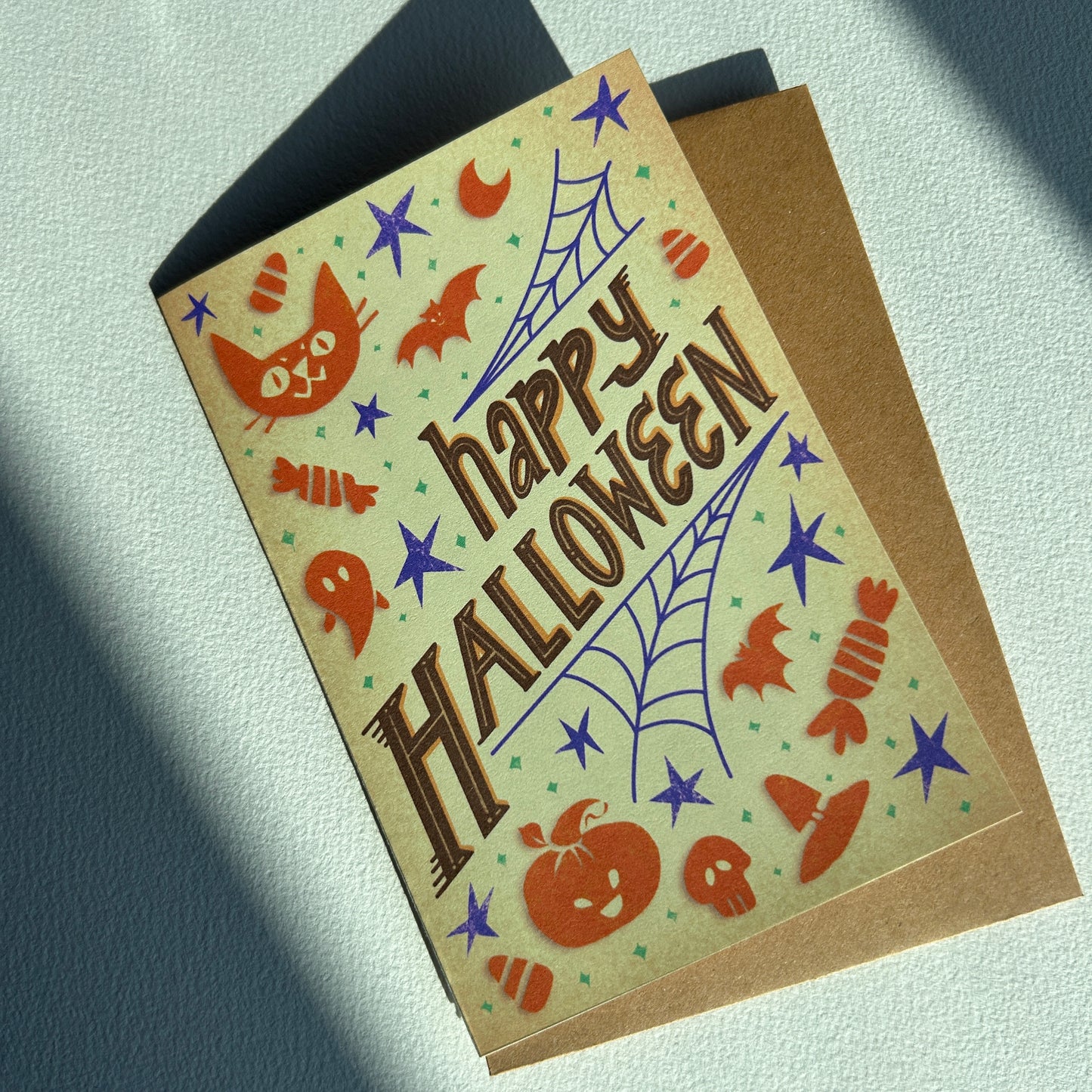 Fun Orange and Purple Halloween Card