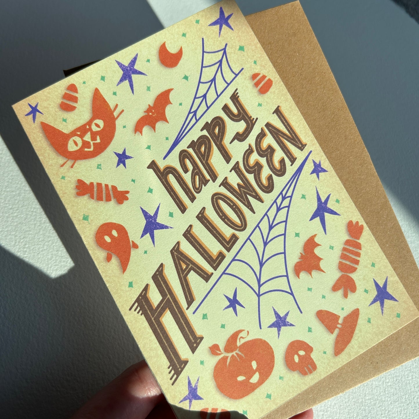 Fun Orange and Purple Halloween Card