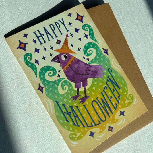 Raven Halloween Card