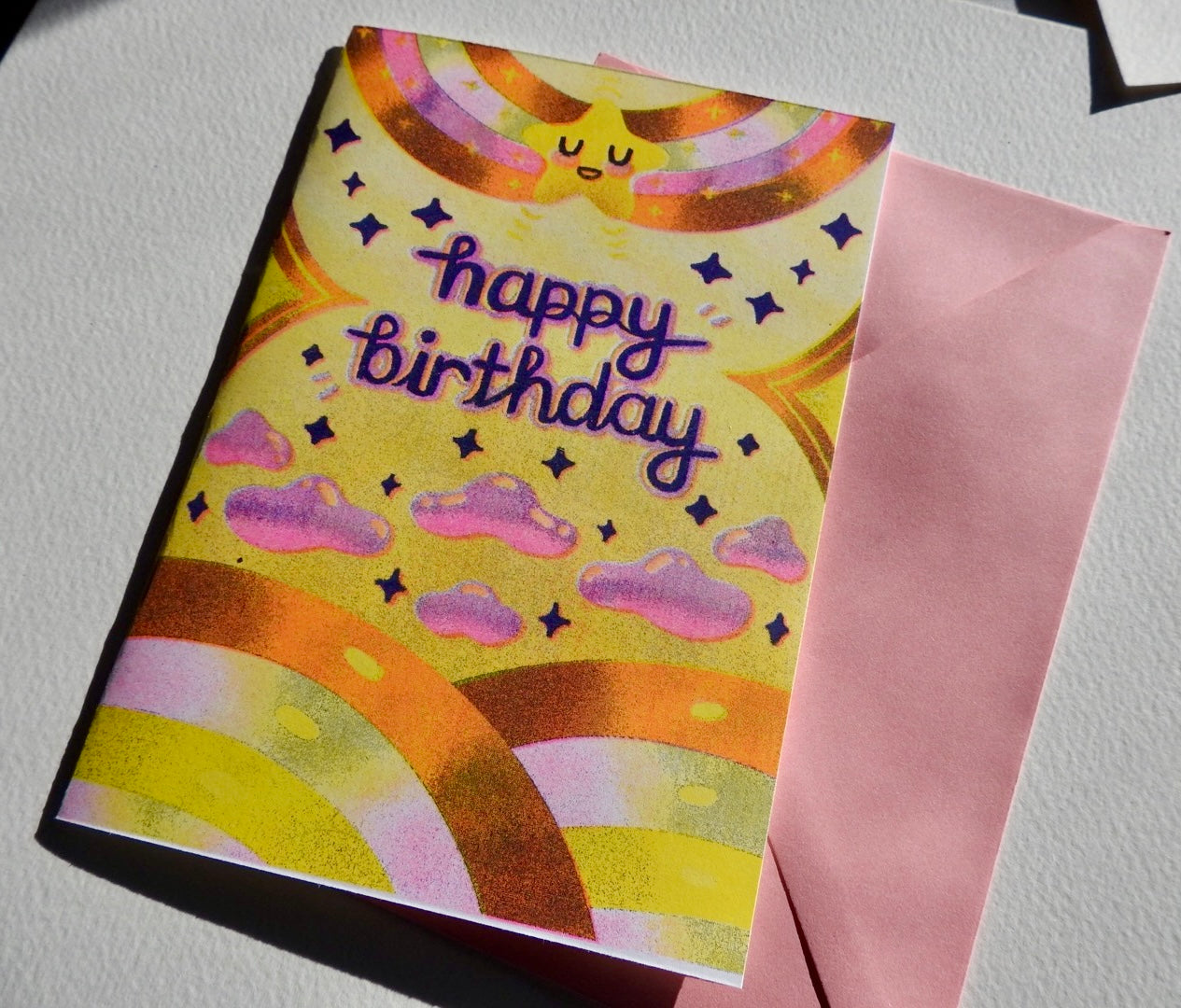 Risograph Printed Birthday Card