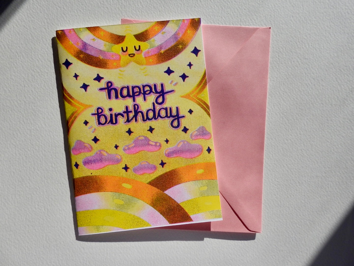 Risograph Printed Birthday Card